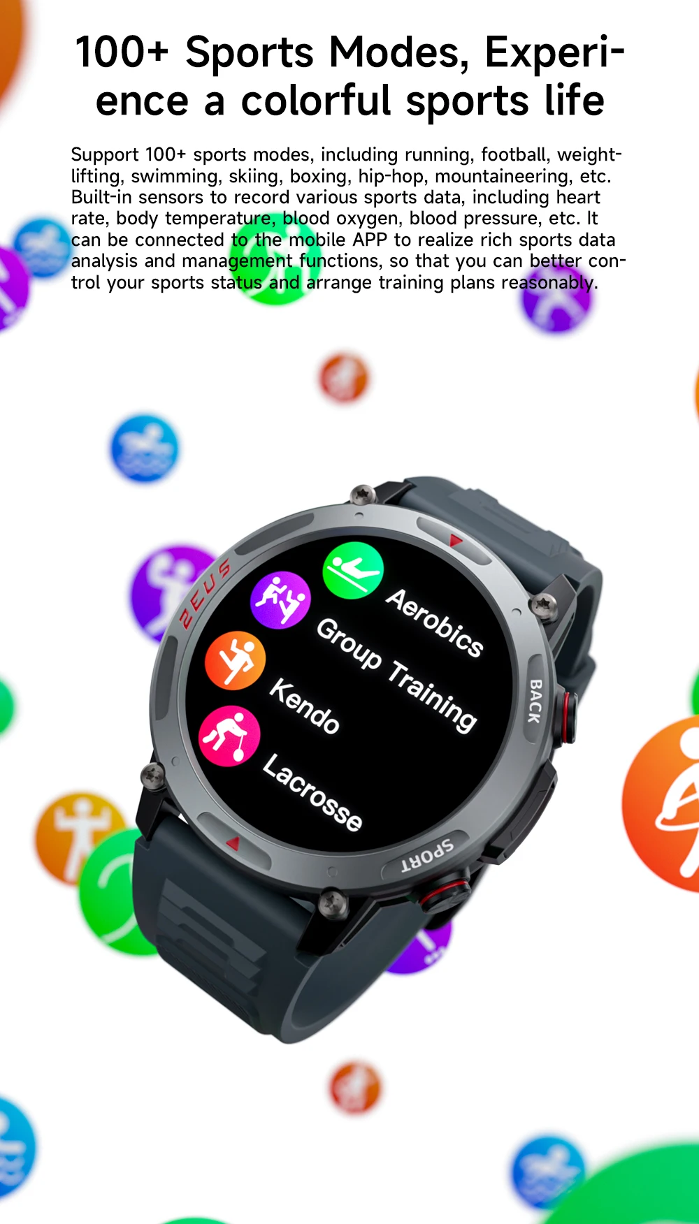 LOKMAT ZEUS 4 PRO Smart Watch 1.43 Amoled Round Screen BT Calls Smartwatches Fitness Tracker Heart Rate Monitor for Smart Phone