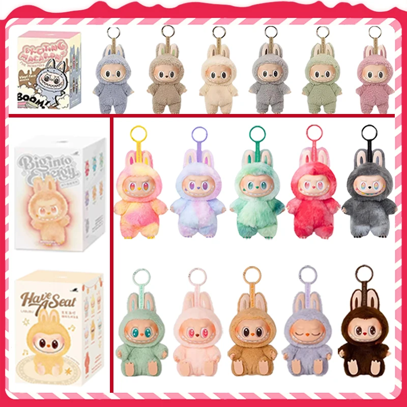 Labubu 1 2 3 The Monsters Heartbeat Macaron Enamel Face Blind Box Pvc Figurine Tabletop Ornament Kawaii Doll Kid Christmas Gift