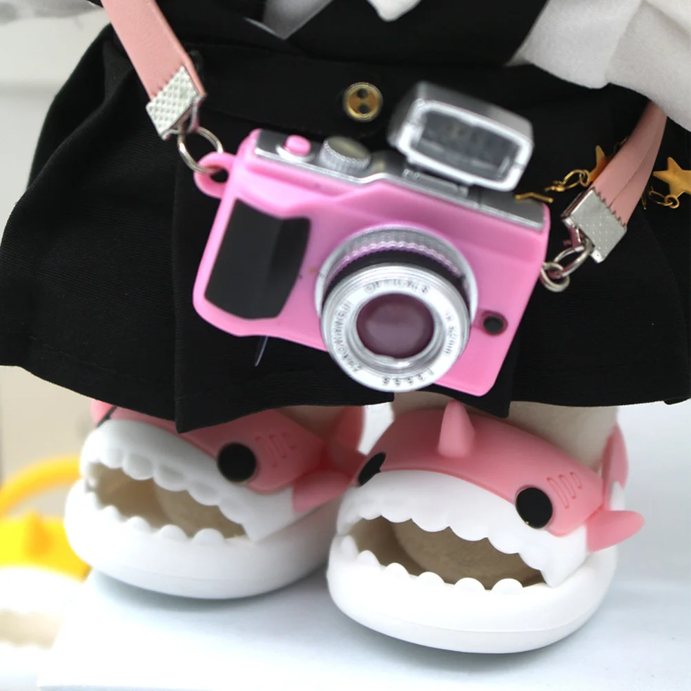 For 17cm Cute Labubu Macaron Vinyl Doll Cartoon Rubber Slippers Shark Lion Dance Style Labubu Accessories Ropa Labubu