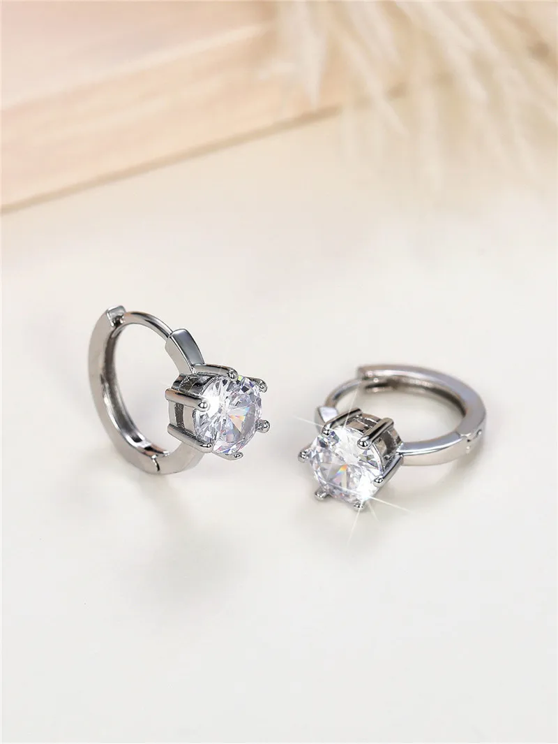 Huitan Colorful CZ Hoop Earrings Women Fashion Ear Hoop Accessories Luxury Bridal Wedding Earrings Statement Jewelry Drop Ship Huitan Colorful CZ Hoop Earrings Women Fashion Ear Hoop Accessories Luxury Bridal Wedding Earrings Statement Jewelry Drop Ship