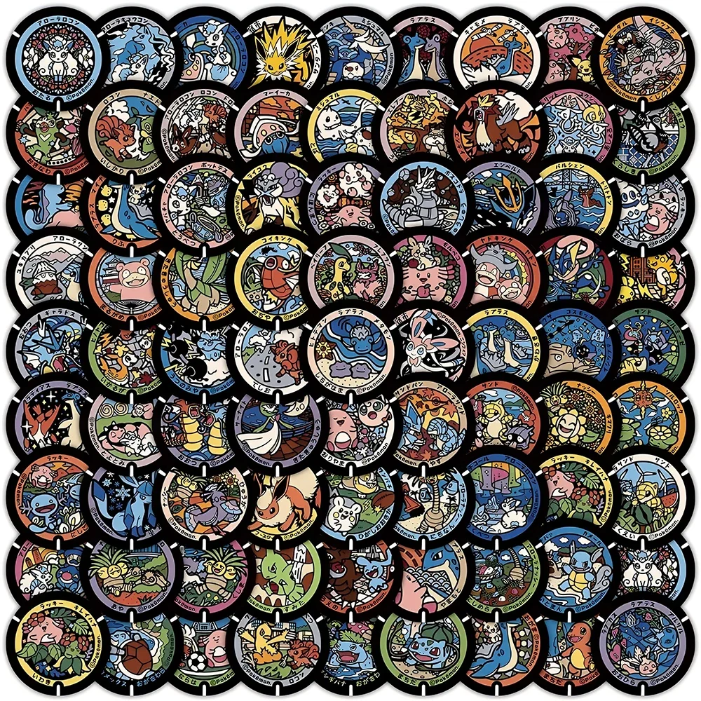 50/108pcs Kawaii Anime Pokemon Stickers Cute Pikachu Eevee Cartoon Decals Laptop Phone Scrapbook Classic Kids Sticker Toy