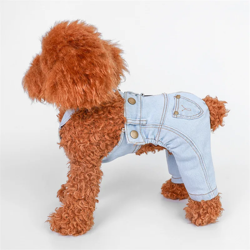Pet Dog Denim Overalls Spring and Autumn Jumpsuit Overalls Pet Clothes Dog Pants Teddy Puppy Clothes for Small Dogs Pet Dog Denim Overalls Spring and Autumn Jumpsuit Overalls Pet Clothes Dog Pants Teddy Puppy Clothes for Small Dogs