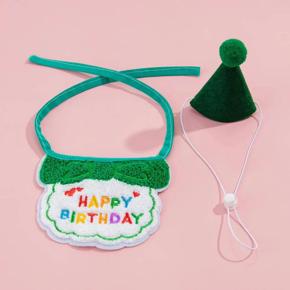 Pet Birthday Scarf Happy Birthday Hat Embroidered Bib Pet Dog Costume Accessory for Party Pet Holiday Birthday Decoration Gifts Pet Birthday Scarf Happy Birthday Hat Embroidered Bib Pet Dog Costume Accessory for Party Pet Holiday Birthday Decoration Gifts