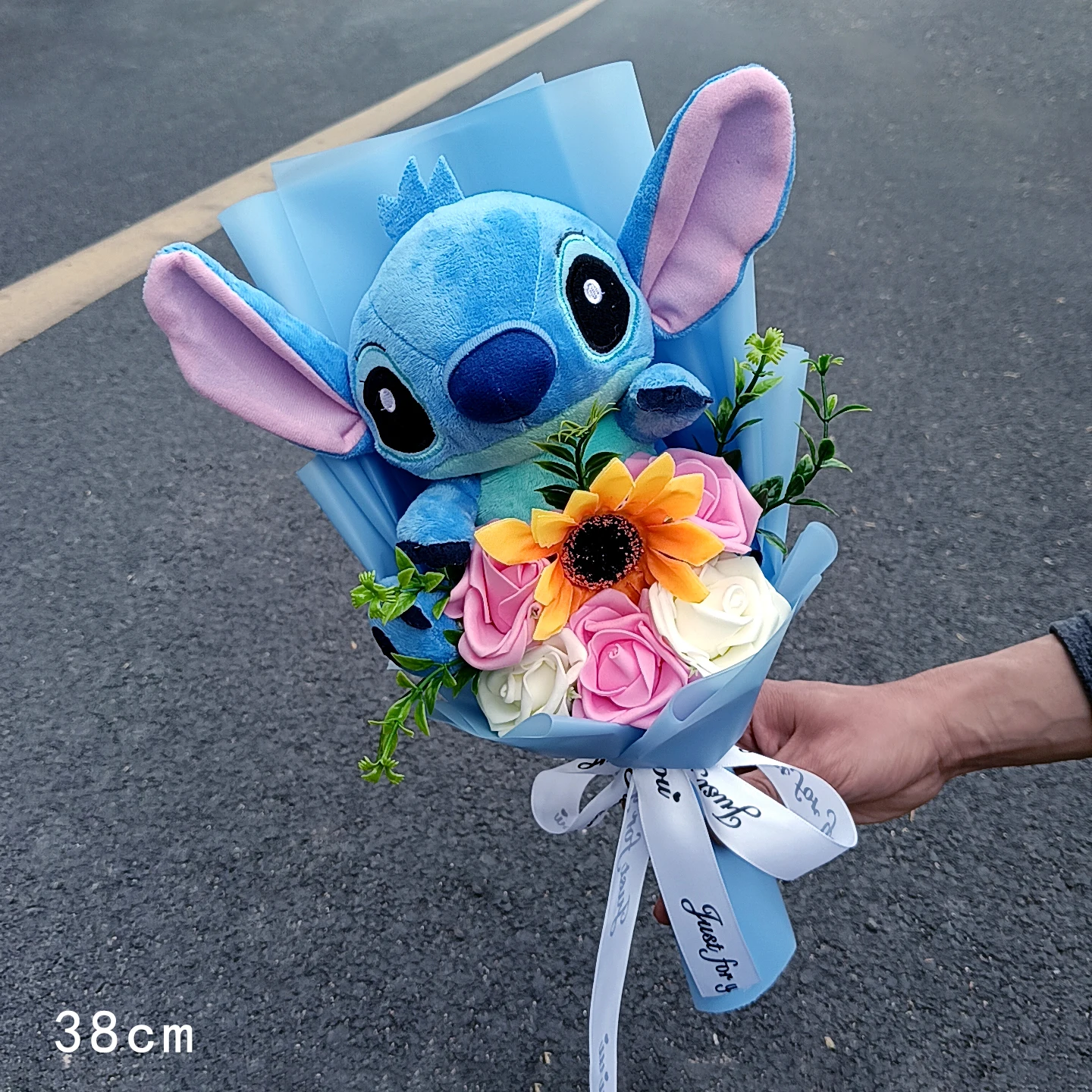 Lilo & Stitch Bouquet Major Holiday Gift PVC Rose Sunflower Anime Stuffed Doll Birthday Girl Valentine'S Christmas Day Girl Gift Lilo & Stitch Bouquet Major Holiday Gift PVC Rose Sunflower Anime Stuffed Doll Birthday Girl Valentine'S Christmas Day Girl Gift