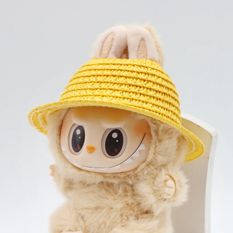 Labubu Hat Open Top Straw Hat Woven Hat Labubu Party Clothing Accessories Countryside Style Labubu Outfit for Sitting Party Labubu Hat Open Top Straw Hat Woven Hat Labubu Party Clothing Accessories Countryside Style Labubu Outfit for Sitting Party