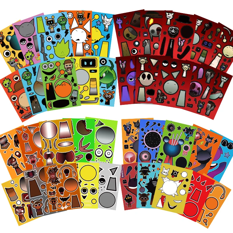 Sprunki Stickers Make-a-face DIY Stickers Make Your Own Sprunki Sticker for Class Reward, Book Decoration Kids Birthday GiftGift Sprunki Stickers Make-a-face DIY Stickers Make Your Own Sprunki Sticker for Class Reward, Book Decoration Kids Birthday GiftGift