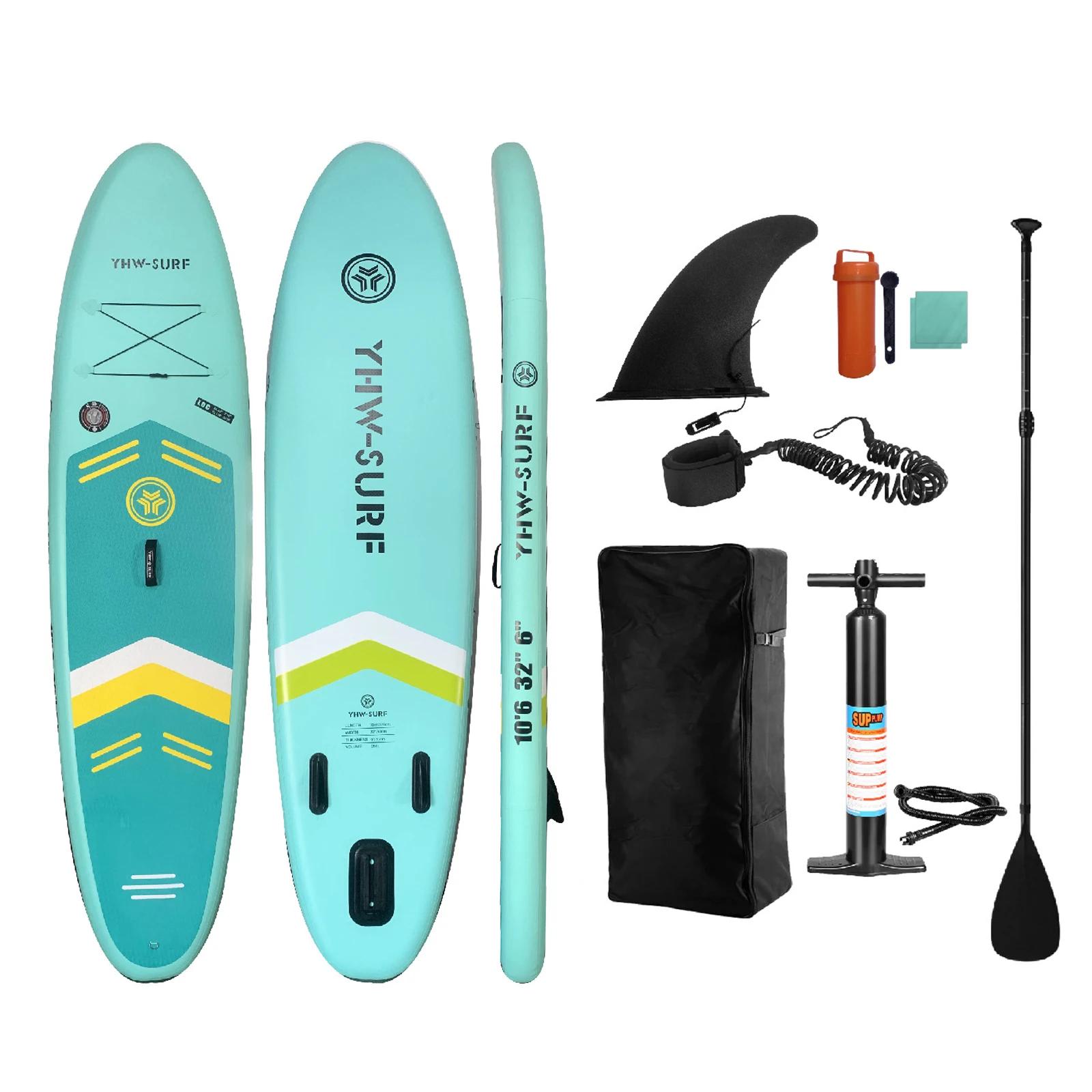 10.6ft Surfboard PVC Inflatable Paddle Board Seaside Beach Water-skiing Stand Up Paddle Board with Foot Rope 10.6ft Surfboard PVC Inflatable Paddle Board Seaside Beach Water-skiing Stand Up Paddle Board with Foot Rope