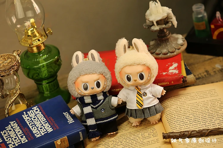 Labubu Rabu Doll Clothes Set Pendant Doll Clothes Decoration 15 17cm Size Doll Clothes School Uniform Magic Academy