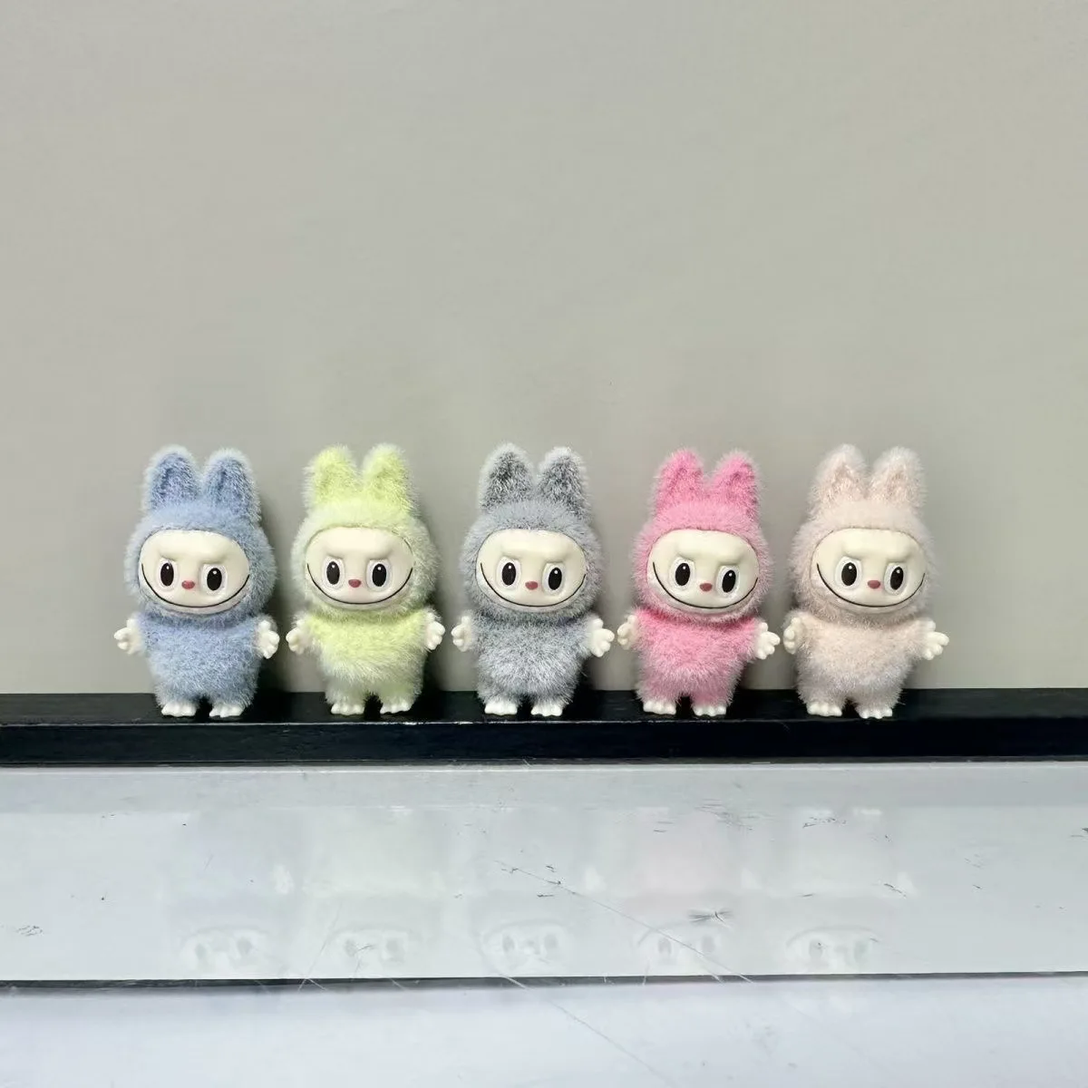 The First Generation Labubu Cute Particle Station Posture Plush Toy Mini Pendant Bag Accessories Diy Mobile Phone Chain Accessor