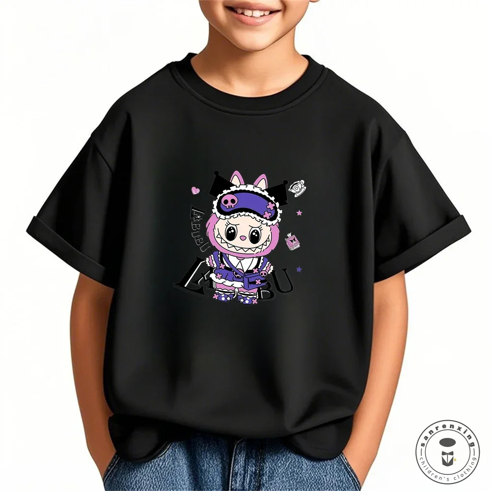 Labubu Girl Short Sleeve T Shirt Cute Print Baby Cotton Tee Tops Cartoon Toddler T-Shirts Summer Children Clothes Birthday Gift Labubu Girl Short Sleeve T Shirt Cute Print Baby Cotton Tee Tops Cartoon Toddler T-Shirts Summer Children Clothes Birthday Gift
