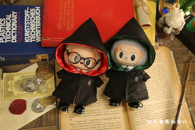 Labubu Rabu Doll Clothes Set Pendant Doll Clothes Decoration 15 17cm Size Doll Clothes School Uniform Magic Academy