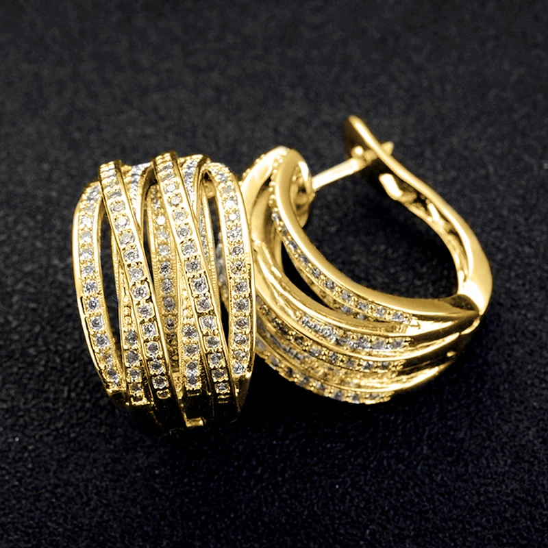 Huitan Fashion Silver Color Cross Hoop Earrings for Women Full Crystal Cubic Zirconia Statement Female Earrings Trends Jewelry Huitan Fashion Silver Color Cross Hoop Earrings for Women Full Crystal Cubic Zirconia Statement Female Earrings Trends Jewelry