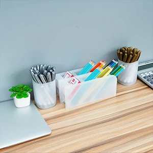 Pen Organizer Desk Organization Cute Desk Pencil Markers Cup Holder Storage Box Set Multi-Functional Stationary for Home Office
