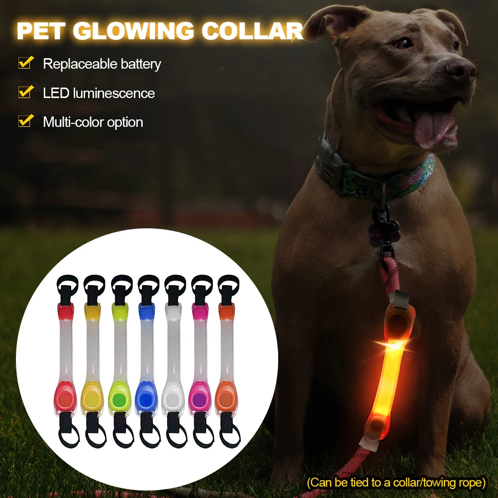Dog Anti Lost Safety Glowing Collar Outdoor Waterproof Warning LED Flashing Light Strip for Pet Leash Harness Dog Accessories Dog Anti Lost Safety Glowing Collar Outdoor Waterproof Warning LED Flashing Light Strip for Pet Leash Harness Dog Accessories
