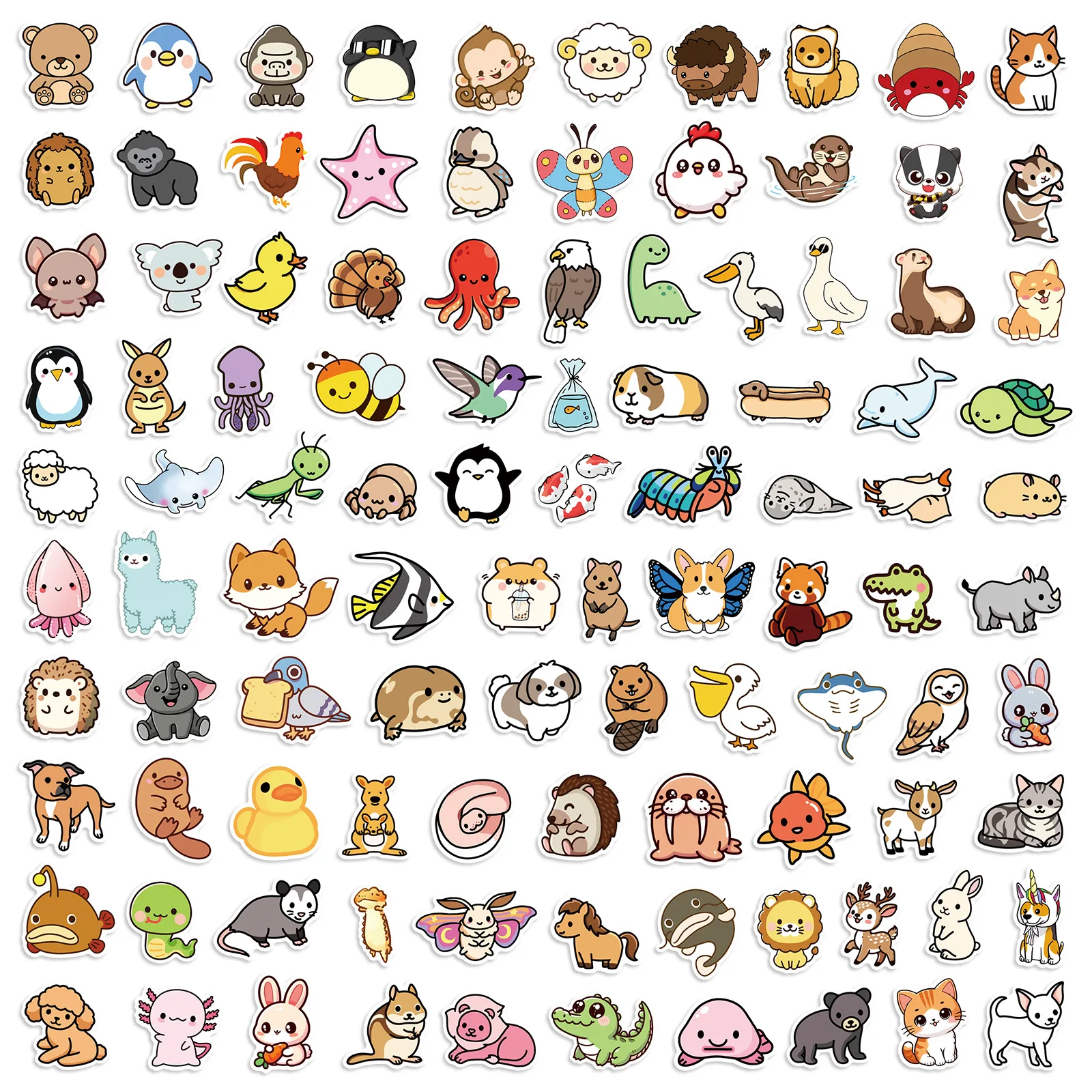 100PCS Cute Cartoon Animals Mix Graffiti Stickers DIY Phone Guitar Laptop Notebook Suitcase Cup Waterproof Sticker Kids Toy 100PCS Cute Cartoon Animals Mix Graffiti Stickers DIY Phone Guitar Laptop Notebook Suitcase Cup Waterproof Sticker Kids Toy
