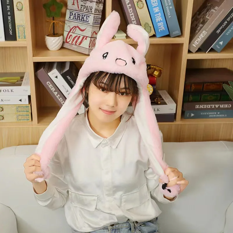 Cartoon Bunny Ear Move Hat Jumping up Toys Rabbit Girls Animal Plush Costume Cosplay Cap Kids Party for Adult Funny Anime Hat Cartoon Bunny Ear Move Hat Jumping up Toys Rabbit Girls Animal Plush Costume Cosplay Cap Kids Party for Adult Funny Anime Hat