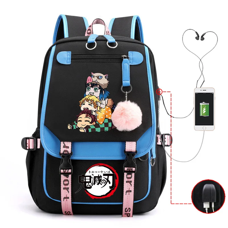 Japanese Anime Demon Slayer Backpack Nezuko Tanjirou Zenitsu Usb Bagpacks Fashion Women Men Travel Bag Girls Boys School Bags Japanese Anime Demon Slayer Backpack Nezuko Tanjirou Zenitsu Usb Bagpacks Fashion Women Men Travel Bag Girls Boys School Bags