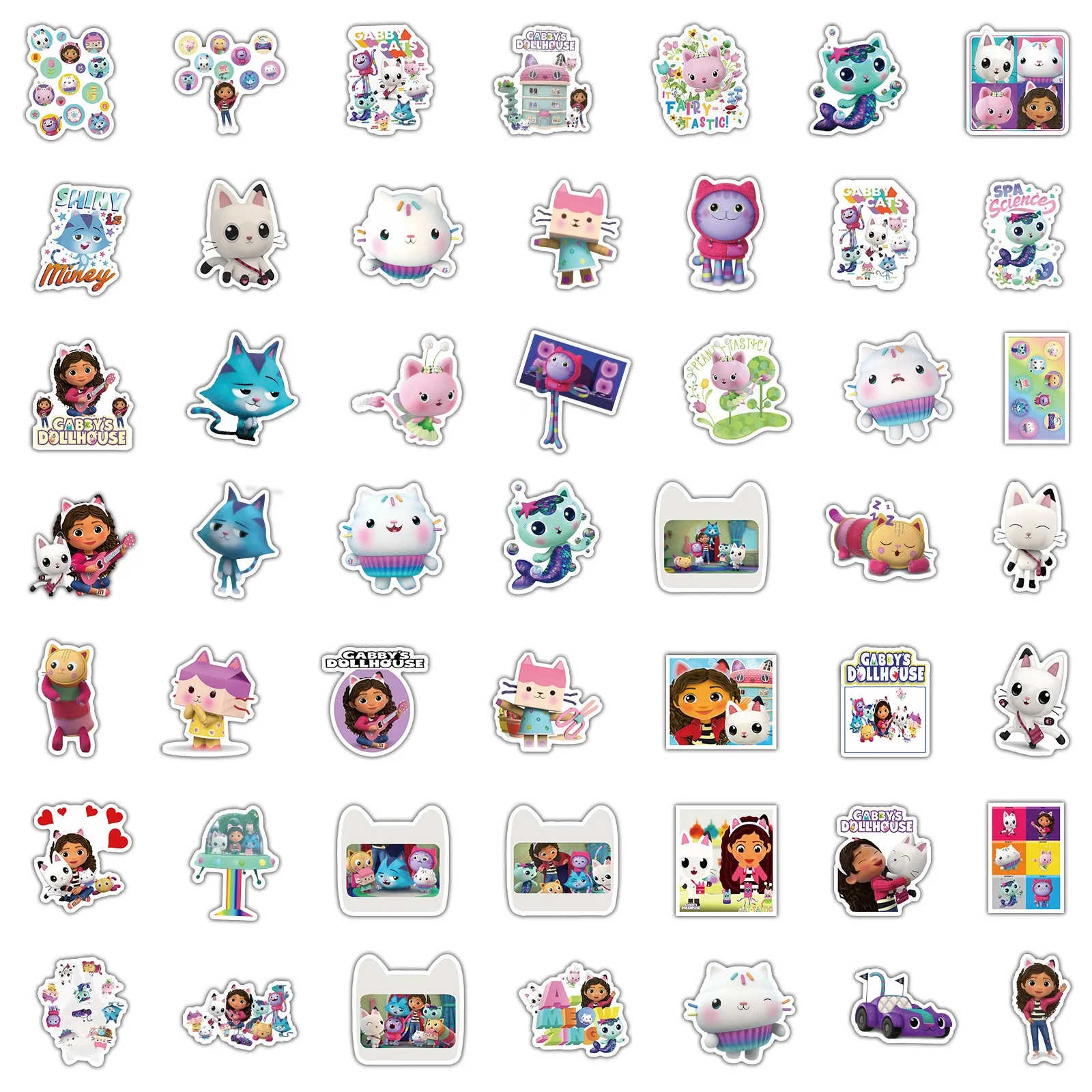 100Pcs Gabby's Dollhouse Stickers For Suitcase Skateboard Laptop Luggage Fridge Phone Car Styling Sticker 100Pcs Gabby's Dollhouse Stickers For Suitcase Skateboard Laptop Luggage Fridge Phone Car Styling Sticker