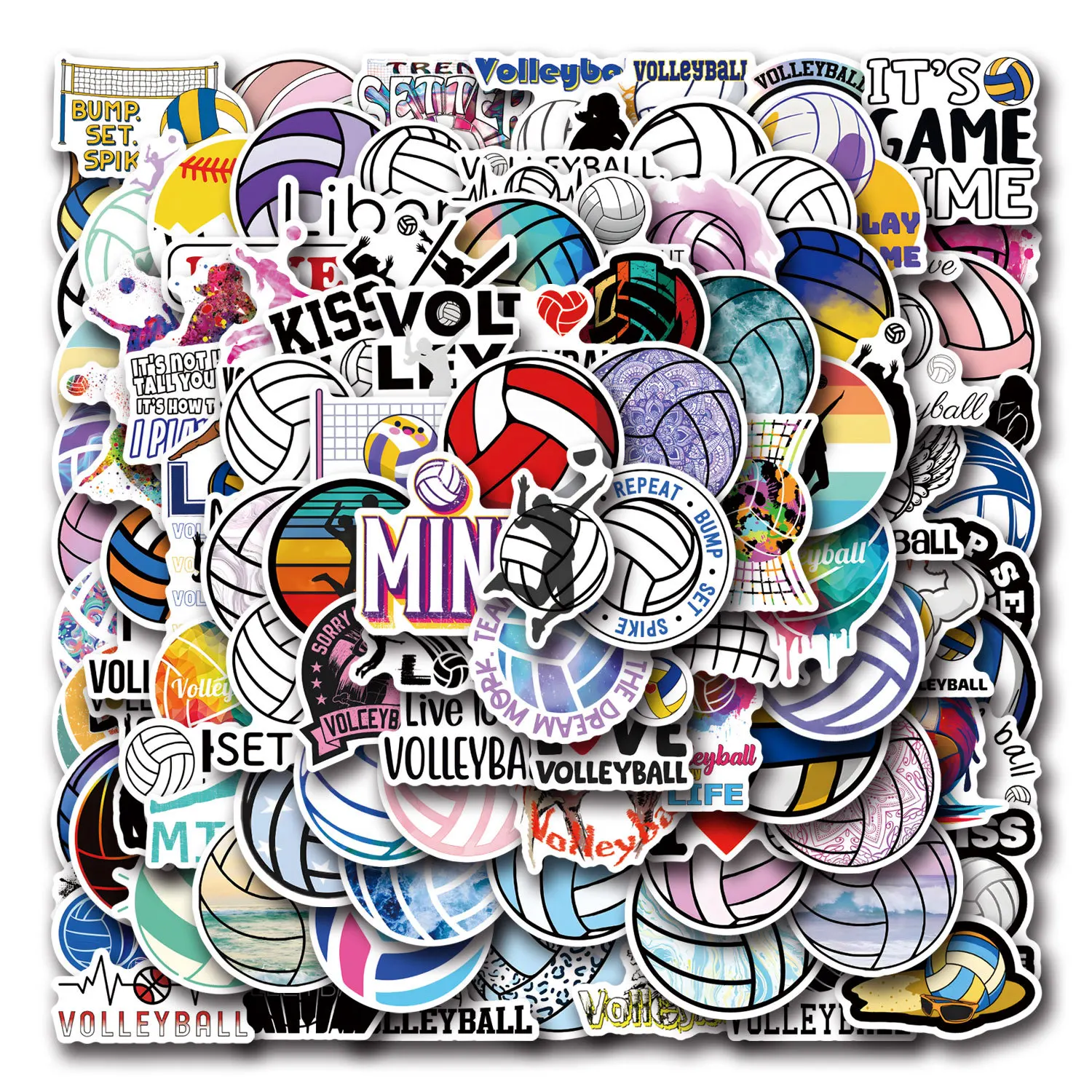 10/30/55/110PCS Volleyball Cartoon Stickers Ball Sports Graffiti Sticker Luggage Laptop Phone Guitar Car Bike Decals Kids Toys 10/30/55/110PCS Volleyball Cartoon Stickers Ball Sports Graffiti Sticker Luggage Laptop Phone Guitar Car Bike Decals Kids Toys