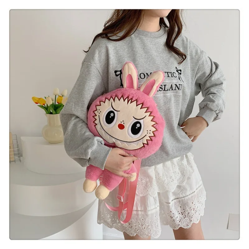 Labubu Cartoon Doll Large Capacity Backpack Anime New Portable Doll Bag Girl Outing Fashion Storage Bag Student Toy Gift Labubu Cartoon Doll Large Capacity Backpack Anime New Portable Doll Bag Girl Outing Fashion Storage Bag Student Toy Gift