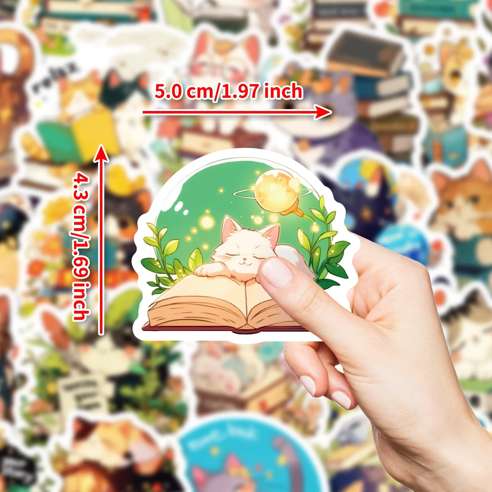 10/50pcs Cute Animal Cat Reading Book Kindle Creative Stickers Personality Decals Kid Toy Skateboard Guitar Refrigerator Sticker 10/50pcs Cute Animal Cat Reading Book Kindle Creative Stickers Personality Decals Kid Toy Skateboard Guitar Refrigerator Sticker