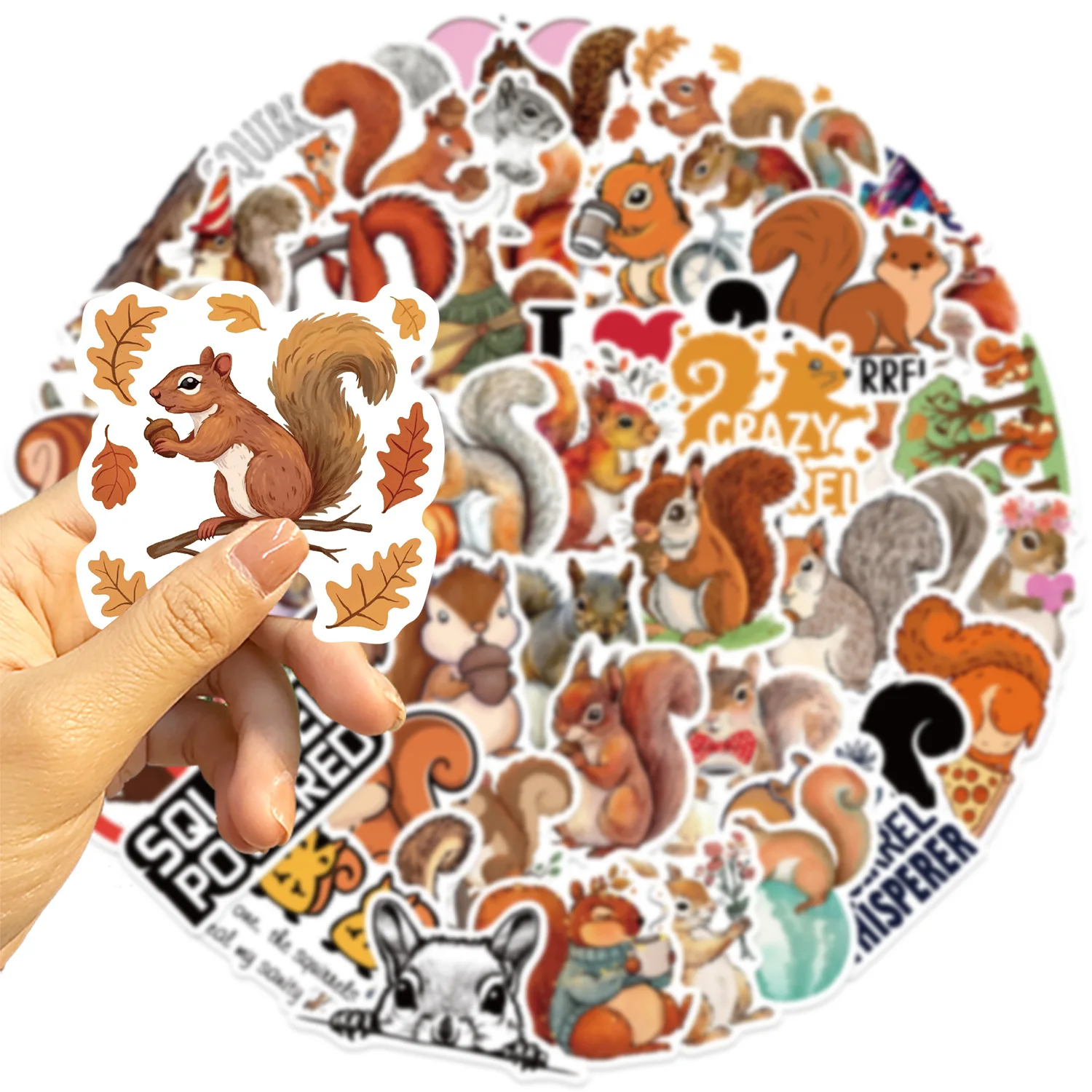 50pcs Squirrel Series Cartoon Cute Waterproof Sticker Skateboarding Snowboard Decorative Mobile Phone Retro Vinyl Sticker 50pcs Squirrel Series Cartoon Cute Waterproof Sticker Skateboarding Snowboard Decorative Mobile Phone Retro Vinyl Sticker