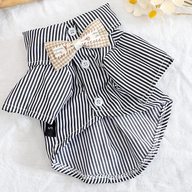 Pet Dog Clothes Bowknot Striped Shirts Thin Summer Blue Fashion Chihuahua Stripe Shirt for Small Dogs Clothing Wholesale Pet Dog Clothes Bowknot Striped Shirts Thin Summer Blue Fashion Chihuahua Stripe Shirt for Small Dogs Clothing Wholesale