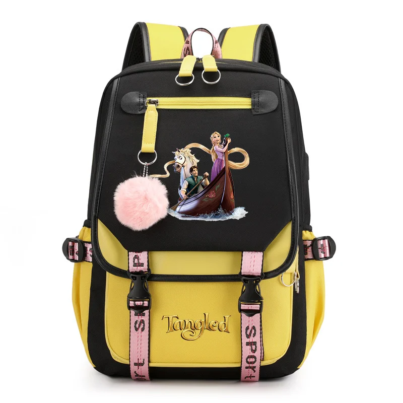 Tangled Rapunzel Princess Backpacks Teenager USB Charging Laptop Backpack Women Men Rucksack Travel Bag Mochila Tangled Rapunzel Princess Backpacks Teenager USB Charging Laptop Backpack Women Men Rucksack Travel Bag Mochila