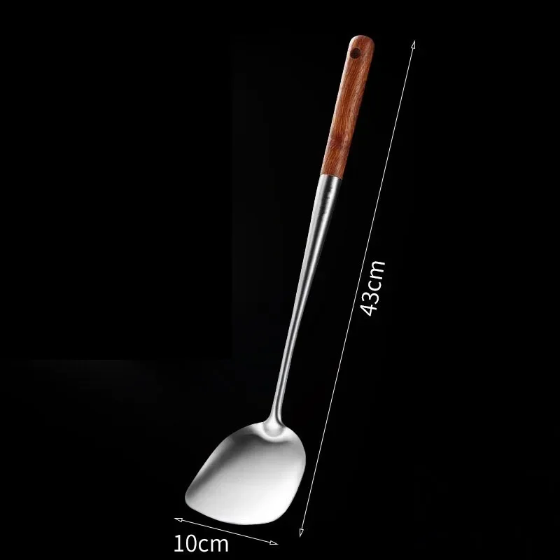 304 Stainless Steel Spatula Spoon With Wooden Handle Lengthened Cooking Spoon Anti-Scalding Cooking Shovel Kitchenware 304 Stainless Steel Spatula Spoon With Wooden Handle Lengthened Cooking Spoon Anti-Scalding Cooking Shovel Kitchenware