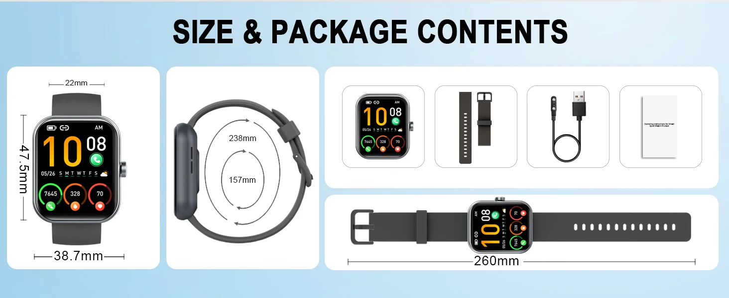 Smart Watch(Answer/Make Calls), 1.96" Smartwatches, Fitness Tracker, Sleep Monitor, Pedometer, 100+ Sport Modes, IP68 Waterproof Smart Watch(Answer/Make Calls), 1.96" Smartwatches, Fitness Tracker, Sleep Monitor, Pedometer, 100+ Sport Modes, IP68 Waterproof