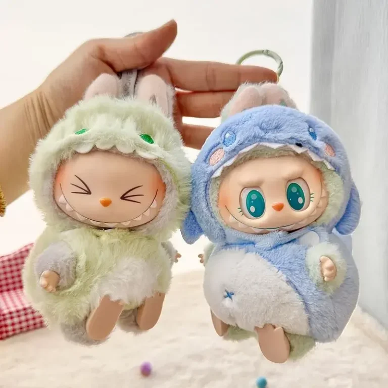 The First Generation Labubu Cute Particle Station Posture Plush Toy Mini Pendant Bag Accessories Diy Mobile Phone Chain Accessor