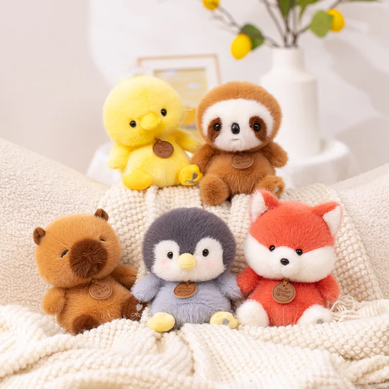 17cm Perfume Fox Panda Penguin Rabbit Capybara Soft Small Table Companion Plush Toys Lovely Hairy Dinosaur Stuffed Toys Dolls