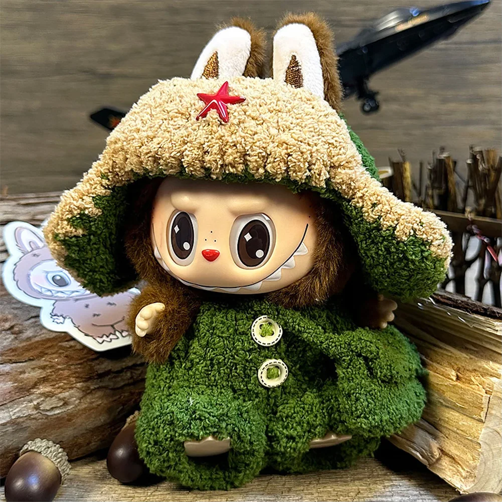 For 17cm Labubu Dolls Accessories DIY Doll Clothes Heartbeat Long Eared Furry Rabbit Costume Cartoon Dress Up Labubu Outfit For 17cm Labubu Dolls Accessories DIY Doll Clothes Heartbeat Long Eared Furry Rabbit Costume Cartoon Dress Up Labubu Outfit