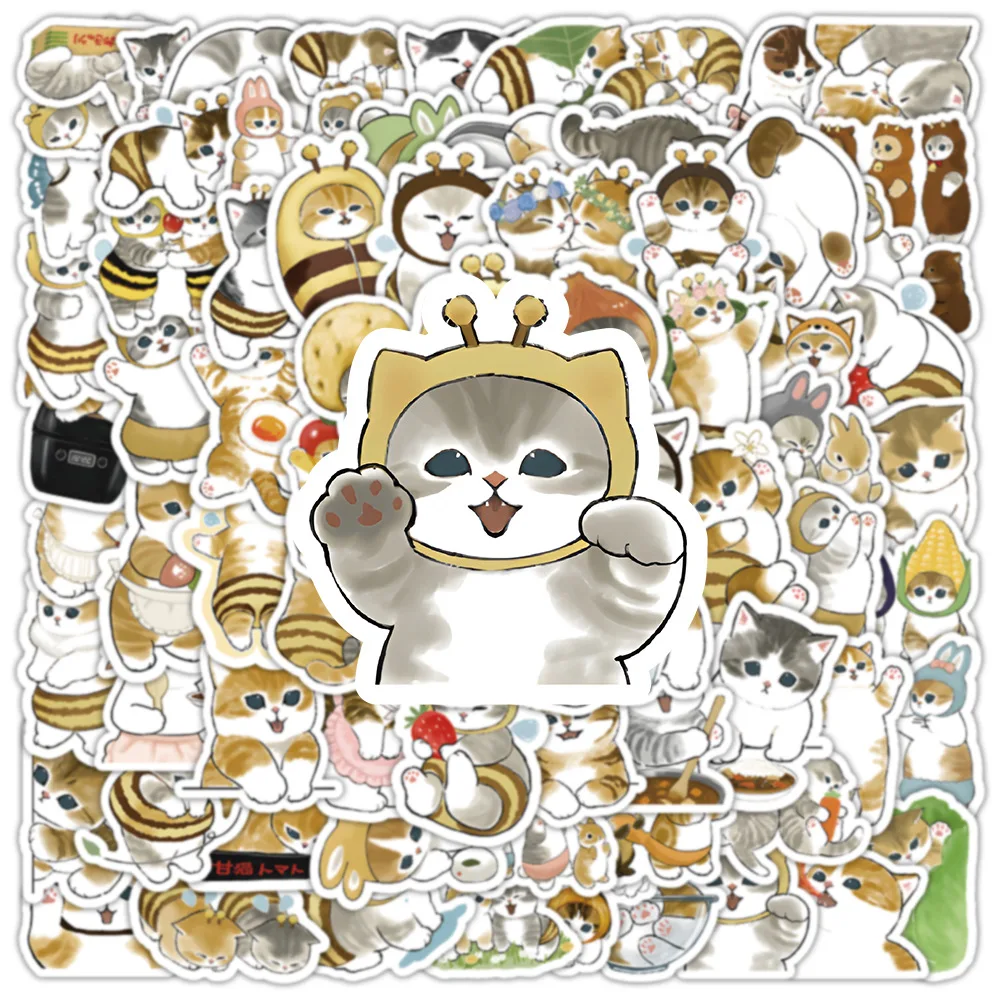 100pcs/Set Shark Cat Sticker Decoration Luggage Phone Case Water Cup Scrapbook Waterproof Decal Stickers Toy 100pcs/Set Shark Cat Sticker Decoration Luggage Phone Case Water Cup Scrapbook Waterproof Decal Stickers Toy