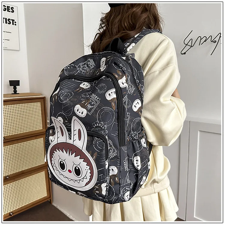Large Capacity Cartoon Labubu Student Backpack Waterproof Kawaii Brown Monster Kids Cute Shouder Bag Elementary School Use Large Capacity Cartoon Labubu Student Backpack Waterproof Kawaii Brown Monster Kids Cute Shouder Bag Elementary School Use