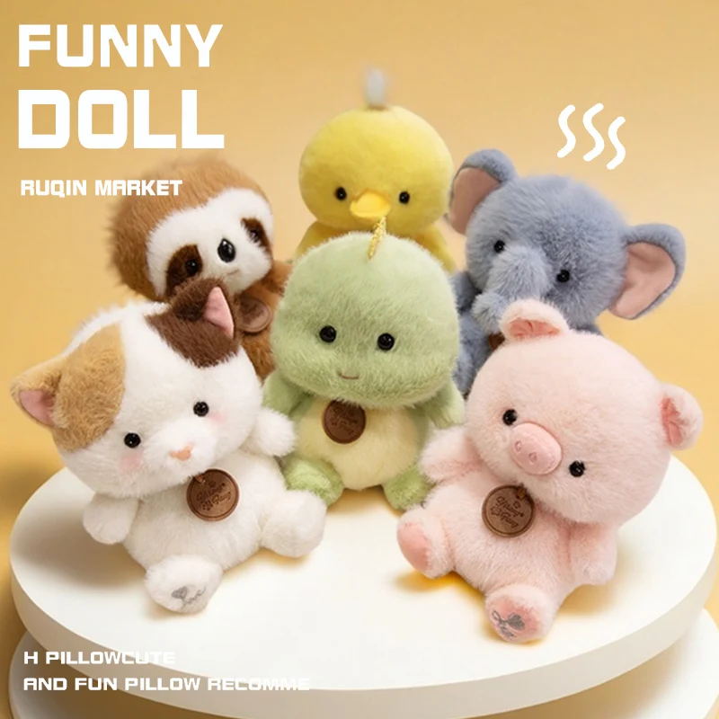 Cute Sitting Animals Red Panda Fox Sloth Cat Soft Plush Dolls Stuffed Capybara Pig Plushie Baby Toys Gifts For Children