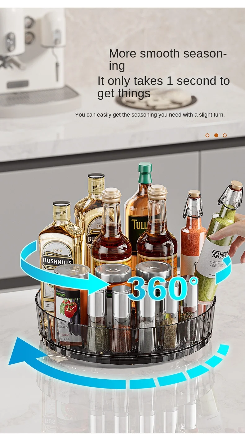 360 Rotating Seasoning Storage Tray Multifunction Pantry Cabinet Turntable For Cosmetics Bathroom Storage Box Kitchen Organizer 360 Rotating Seasoning Storage Tray Multifunction Pantry Cabinet Turntable For Cosmetics Bathroom Storage Box Kitchen Organizer