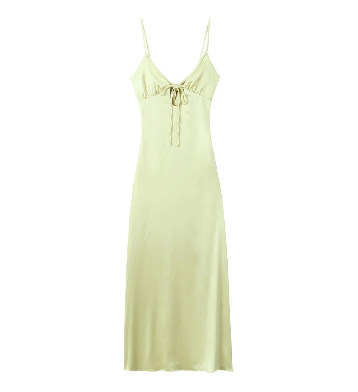 European and American cross-border women's French silk satin texture suspender dress for women summer slimming long dress European and American cross-border women's French silk satin texture suspender dress for women summer slimming long dress