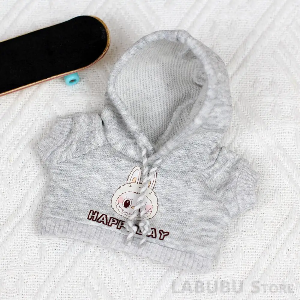 17cm Labubu Outfit Clothes Hoody Jeans Leisure Sports Set Kawaii Decor Ropa Labubu Accessories Doll Little Clothes DIY Kids Gift
