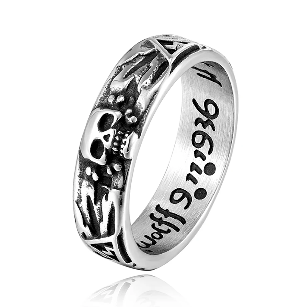 Vintage Gothic Skull Rings for Men Boy Stainless Steel Punk Skeleton Finger Ring Hip Hop Style Unique Jewelry Gifts Wholesale Vintage Gothic Skull Rings for Men Boy Stainless Steel Punk Skeleton Finger Ring Hip Hop Style Unique Jewelry Gifts Wholesale