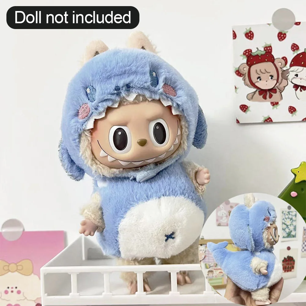 For 17cm Labubu Dolls Accessories DIY Doll Clothes Heartbeat Long Eared Furry Rabbit Costume Cartoon Dress Up Labubu Outfit For 17cm Labubu Dolls Accessories DIY Doll Clothes Heartbeat Long Eared Furry Rabbit Costume Cartoon Dress Up Labubu Outfit