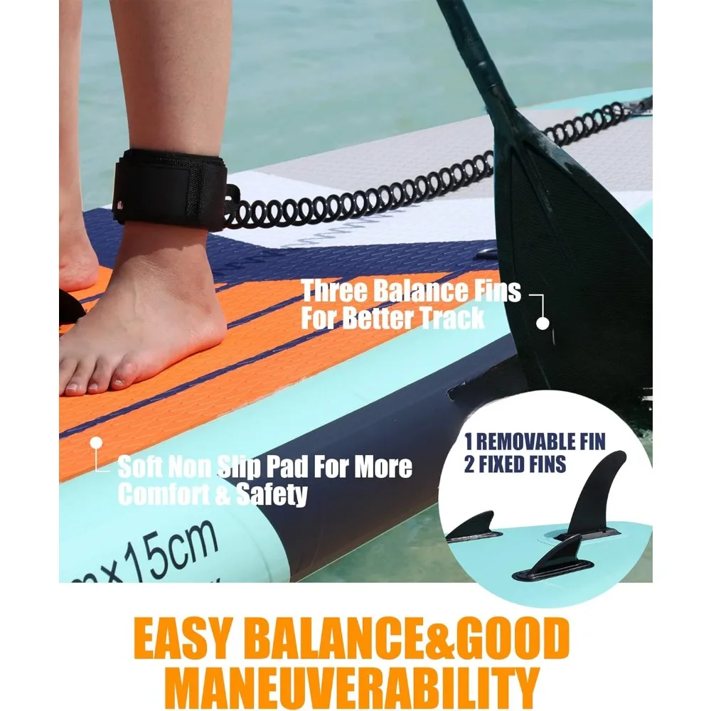 Inflatable stand-up paddle board, wide attitude, surf control, non-slip deck, leash, youth and adult stand-up boat Inflatable stand-up paddle board, wide attitude, surf control, non-slip deck, leash, youth and adult stand-up boat