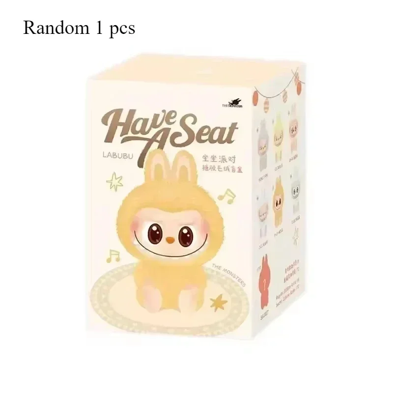 High Quality Macaron Second Generation Monster Labubu Sitting Party Vinyl Plush Blind Box Decoration Surprise Box Doll Birthday