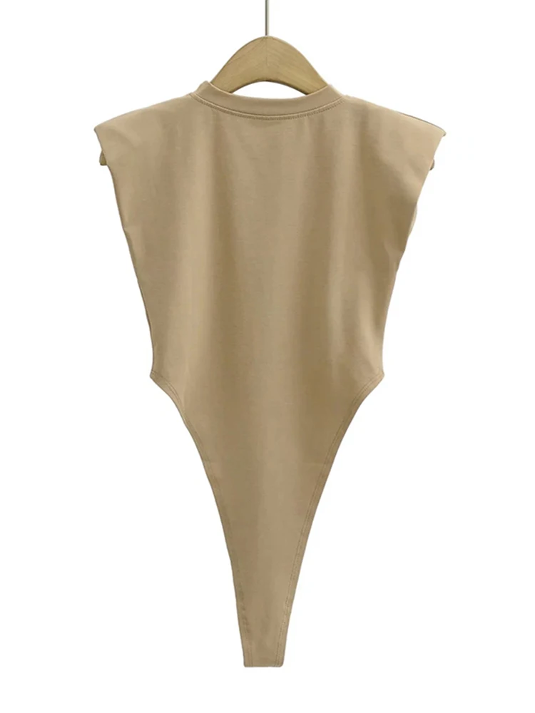 Sexy tops women Summer one-pieces bodycon bodysuit padded shoulder bodysuit black sleeveless body suits for women white Sexy tops women Summer one-pieces bodycon bodysuit padded shoulder bodysuit black sleeveless body suits for women white