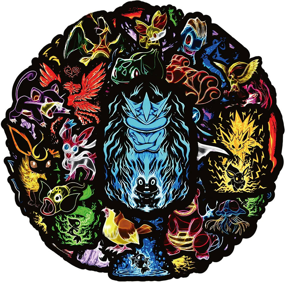 10/30/50/100pcs Cartoon Pokemon Neon Light Graffiti Stickers Anime Decals Motorcycle Laptop Phone Waterproof Sticker Kids Toys 10/30/50/100pcs Cartoon Pokemon Neon Light Graffiti Stickers Anime Decals Motorcycle Laptop Phone Waterproof Sticker Kids Toys
