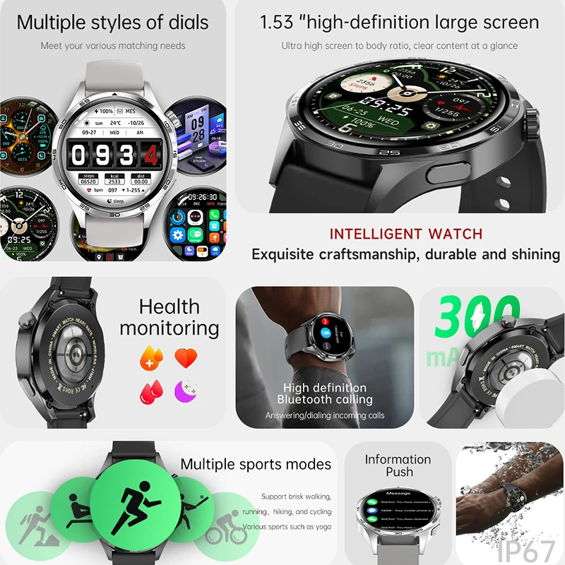GT5 PRO Smart Watch Men Watch 5 Pro AMOLED HD Screen Bluetooth Call GPS Trajectory NFC Heart Rate Compass SmartWatches 2024 New GT5 PRO Smart Watch Men Watch 5 Pro AMOLED HD Screen Bluetooth Call GPS Trajectory NFC Heart Rate Compass SmartWatches 2024 New