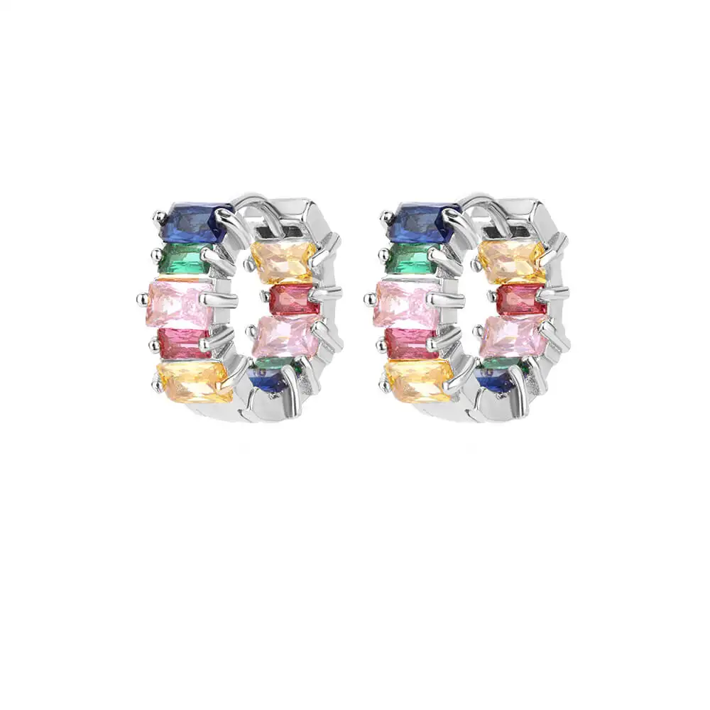 Colored Zircon Earrings For Women Stainless Steel Earrings 2024 Trend New Couple Luxury Brand Jewelry Freeshipping pendientes Colored Zircon Earrings For Women Stainless Steel Earrings 2024 Trend New Couple Luxury Brand Jewelry Freeshipping pendientes