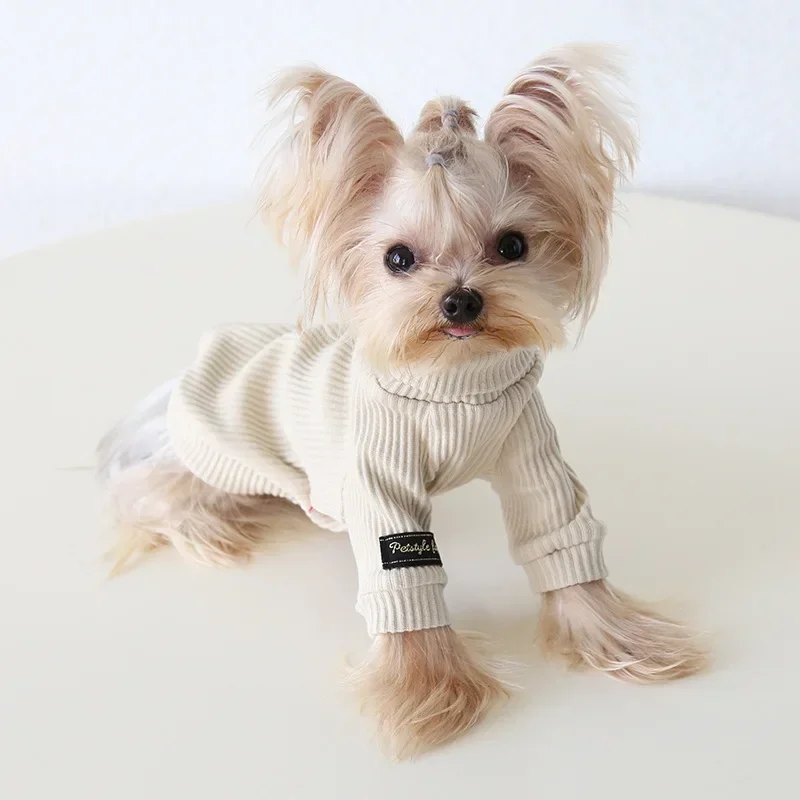Autumn and Winter New Style Lapel Fly Sleeve Base Shirt High Neck Cat Clothing Pet Base Shirt Clothes Dog Hoodie Puppy Clothes Autumn and Winter New Style Lapel Fly Sleeve Base Shirt High Neck Cat Clothing Pet Base Shirt Clothes Dog Hoodie Puppy Clothes