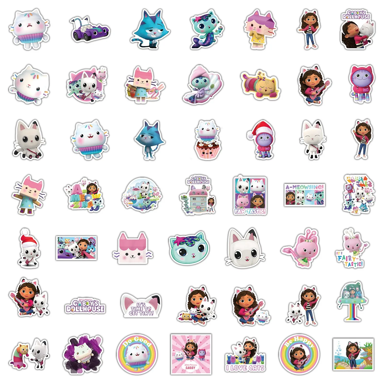 100Pcs Gabby's Dollhouse Stickers For Suitcase Skateboard Laptop Luggage Fridge Phone Car Styling Sticker 100Pcs Gabby's Dollhouse Stickers For Suitcase Skateboard Laptop Luggage Fridge Phone Car Styling Sticker