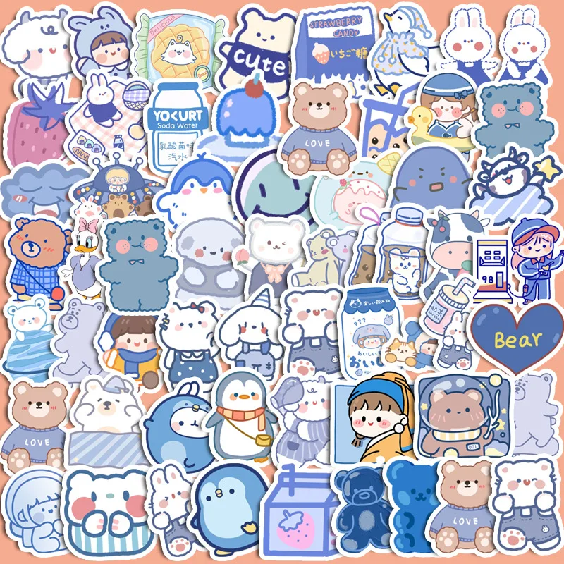 90pcs Blue Brownie Cute Animal Graffiti Stickers Children's Diy Stationery Computer Stickers Student Stationery 90pcs Blue Brownie Cute Animal Graffiti Stickers Children's Diy Stationery Computer Stickers Student Stationery